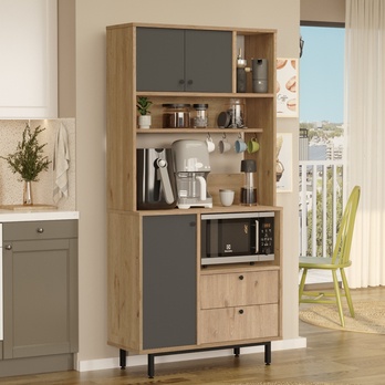 Kuchynská skrinka ORMAR 4 dub/antracitová 3