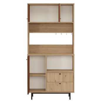 Kuchynská skrinka ORMAR 4 dub/červená 2