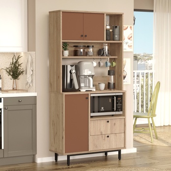 Kuchynská skrinka ORMAR 4 dub/červená 3