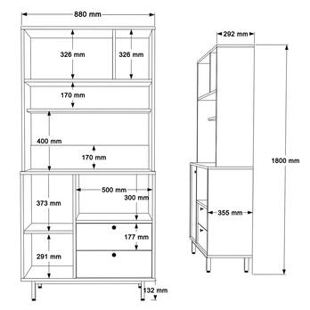 Kuchynská skrinka ORMAR 4 dub/červená 4