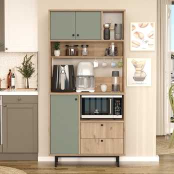 Kuchynská skrinka ORMAR 4 dub/zelená 1