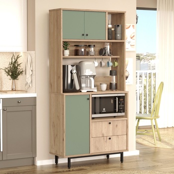 Kuchynská skrinka ORMAR 4 dub/zelená 3