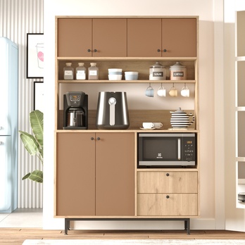 Kuchynská skrinka ORMAR 5 dub/červená 1