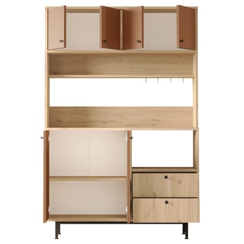 Kuchynská skrinka ORMAR 5 dub/červená 2