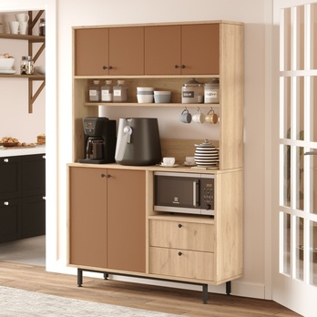 Kuchynská skrinka ORMAR 5 dub/červená 3