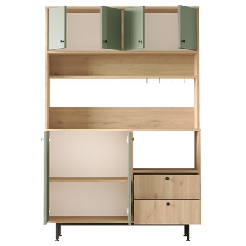 Kuchynská skrinka ORMAR 5 dub/zelená 2