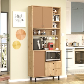 Kuchynská skrinka ORMAR 6 dub/červená 3