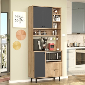 Kuchynská skrinka ORMAR 6 dub/antracitová 3