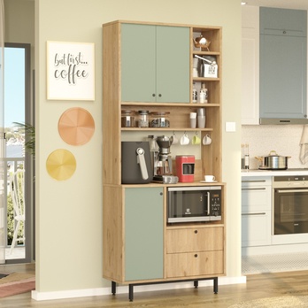 Kuchynská skrinka ORMAR 6 dub/zelená 3