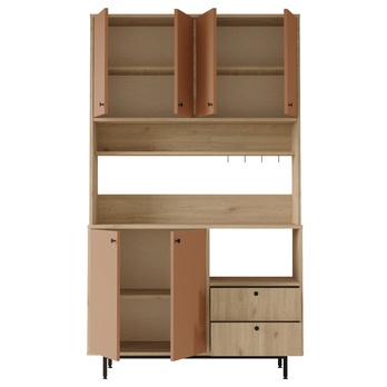 Kuchynská skrinka ORMAR 7 dub/červená 2