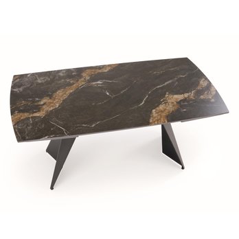 Jedálenský stôl ORMONA čierny mramor/čierna 3