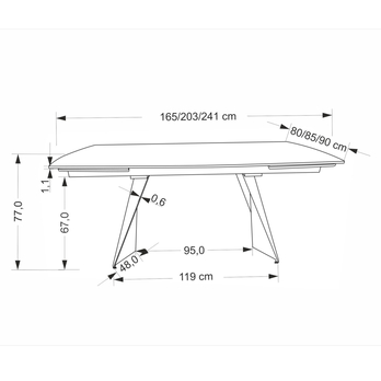 Jedálenský stôl ORMONA čierny mramor/čierna 10