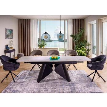 Jedálenský stôl ORMONDU biela/čierna 1