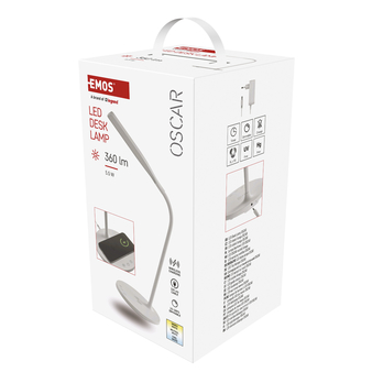 Stolná lampa OSCAR biela 3