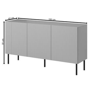 Komoda OSINSAU 1 svetlosivá / čierna 8