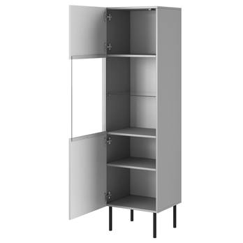 Vitrína OSINSAU KM-1 svetlosivá/čierna 2