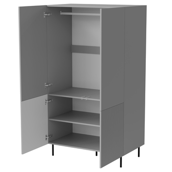 Šatníková skriňa OSINSAU S-1 svetlosivá/čierna 1