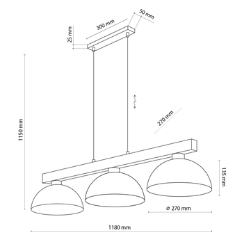 Závesné svietidlo OSLO 3 biela/prírodná 6