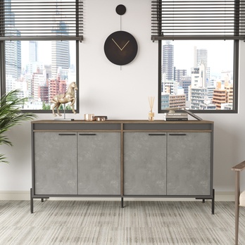 Komoda OSOGLA 4 hnedá/sivá 1