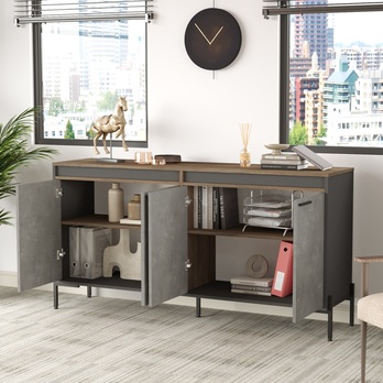 Komoda OSOGLA 4 hnedá/sivá 2