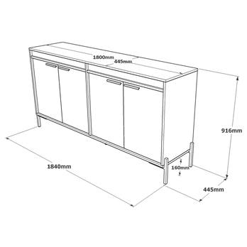 Komoda OSOGLA 4 hnedá/sivá 3