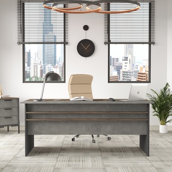 Písací stôl OSOGLA hnedá/sivá 2