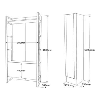 Predsieňová zostava OSSA 4 borovica atlantic/čierna 4