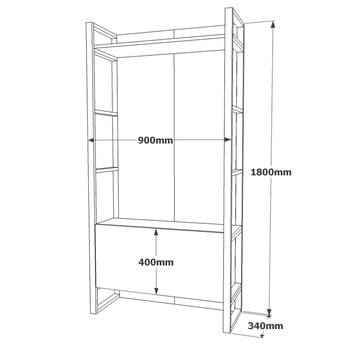 Predsieňová stena OSSA borovica atlantic/čierna 3
