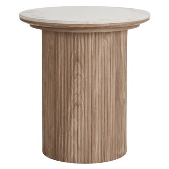 Prístavný stolík OTHINS biela/hnedá 2