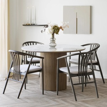Jedálenský stôl OTHINS biela/hnedá 1
