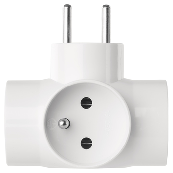 Rozbočovacia zásuvka 3x P0024N biela, guľatá 2