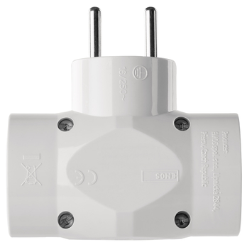 Rozbočovacia zásuvka 3x P0024N biela, guľatá 3