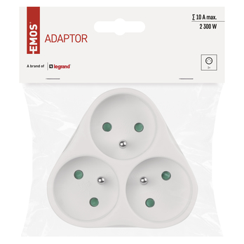 Rozbočovacia zásuvka 3x P0026 biela 1