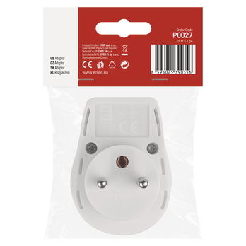 Zásuvka s vypínačom 1x P0027 biela, guľatá, s vypínačom 2