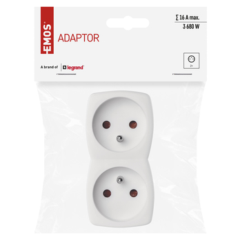 Rozbočovacia zásuvka 2x P0028N biela 1