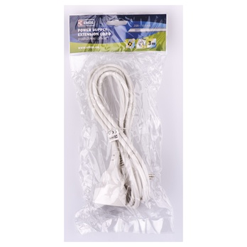Predlžovacia spojka P0113 biela, 1 zásuvka, 3 m 1