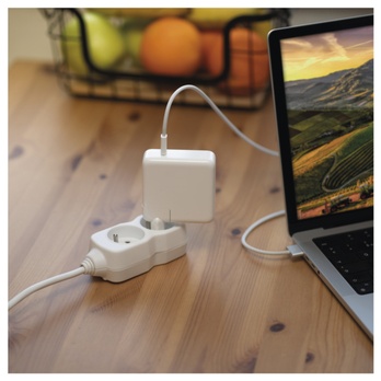 Predlžovací kábel P0212 biela, 2 zásuvky, dĺžka 2 m 1