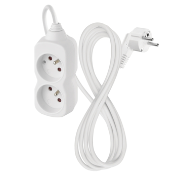 Predlžovací kábel P0212 biela, 2 zásuvky, dĺžka 2 m 3