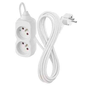 Predlžovací kábel P0213 biela, 2 zásuvky, dĺžka 3 m 3