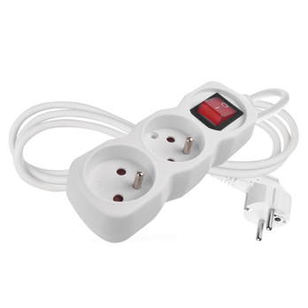 Predlžovací kábel s vypínačom P12114 biela, 2 zásuvky, dĺžka 1,4 m 4