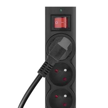 Prepäťová ochrana P54016/19 čierna, 6 zásuviek, dĺžka 3 m, absorpcia 380 J 3