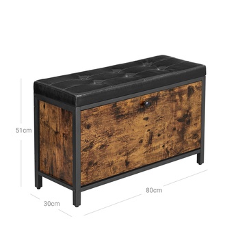 Lavica na topánky PADD hnedá/čierna 6