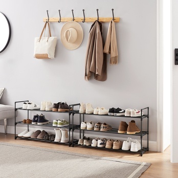 Regál na topánky PAIR čierna, sada 2 ks 2