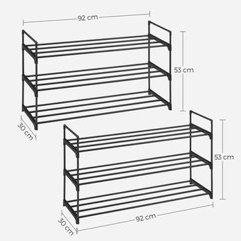 Regál na topánky PAIR čierna, sada 2 ks 6