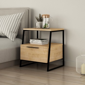 Nočný stolík PAL 2 dub/čierna 1