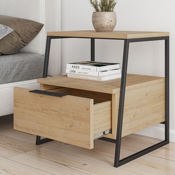 Nočný stolík PAL 2 dub/čierna 2