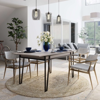 Jedálenský stôl PAL svetlá káva/čierna 3