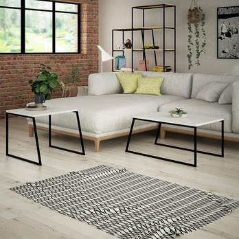 Konferenčný stolík PAL biela/čierna, sada 2 ks 6