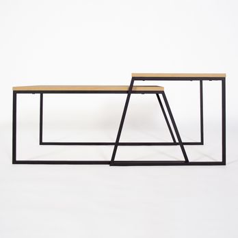 Konferenčný stolík PAL dub/čierna, sada 2 ks 2