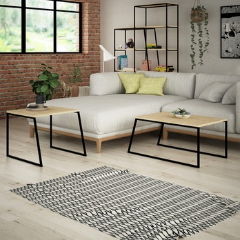 Konferenčný stolík PAL dub/čierna, sada 2 ks 5